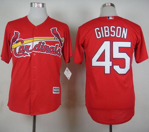Cardinals #45 Bob Gibson Red Cool Base Stitched MLB Jersey - Click Image to Close